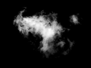 Textured Smoke,Abstract white,isolated on black background