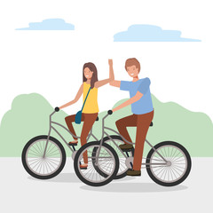 Obraz premium Couple of woman and man vector design