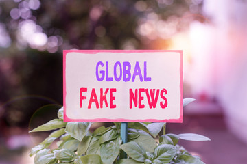 Text sign showing Global Fake News. Business photo text False information Journalism Lies...