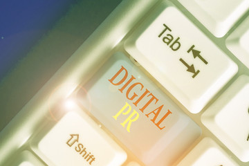 Conceptual hand writing showing Digital Pr. Concept meaning marketing strategy used to increase their online presence