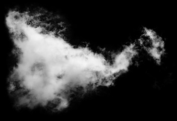 Textured Smoke,Abstract white,isolated on black background