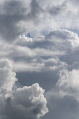 Dramatic cloudy sky as a nature background, depth and texture