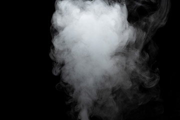 Abstract powder or smoke effect isolated on black background