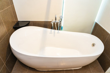 Beautiful luxury white bathtub decoration interior