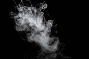 Abstract powder or smoke effect isolated on black background,Out of focus