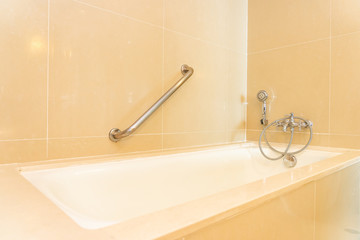 Beautiful luxury white bathtub decoration interior