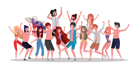 Boys and girls with summer swimwear design