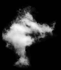 Textured Smoke ,Abstract white cloud isolated on black background ,brush effect