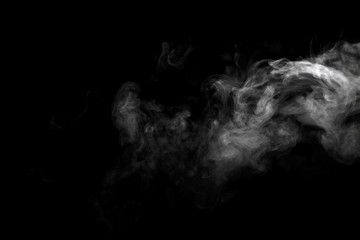Abstract powder or smoke effect isolated on black background