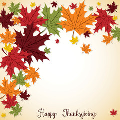 Naklejka na ściany i meble Fall Leaf Thanksgiving card in vector format.
