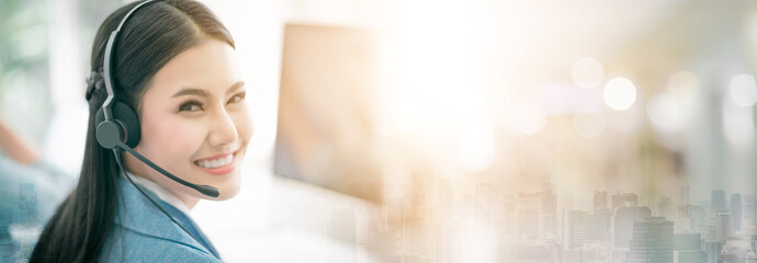 Service Team Concept. Operator or Contact Center Sale in Office, Information People Call Center,...