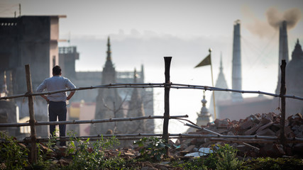 India, Varanasi, Manikarnika Ghat 