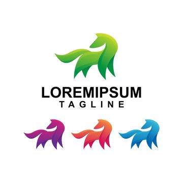 Colorful Horse Logo Design Premium