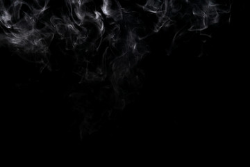 Abstract powder or smoke effect isolated on black background