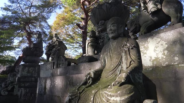 Statue of a Buddhist monk beside Kitain temple in Japan. Kitain is today the head Tendai Sect temple of the kanto area
