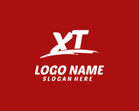 XT Initial with splash logo vector