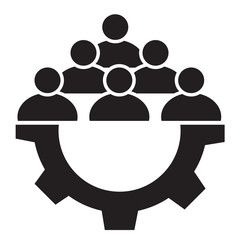 teamwork icon on white background. flat style. teamwork management icon for your web site design, logo, app, UI. gear symbol. management sign.