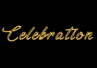 word CELEBRATION burning sparkler, 3D, ILLUSTRATIOn