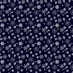 Snowflake seamless pattern. Vector snowflakes background.