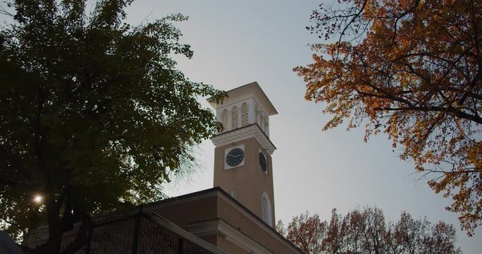 Tashkent old chimes built in 1947. The square of Amir Temur - autumn in Uzbekistan.