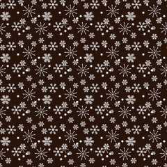 Seamless pattern of snowflakes.Christmas Snowflakes Background. Seamless Repeating Pattern