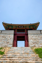 Fototapeta na wymiar Hongju eupseong is a town castle from the Joseon Dynasty.