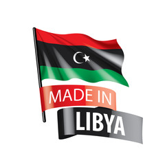 Naklejka premium Libya flag, vector illustration on a white background