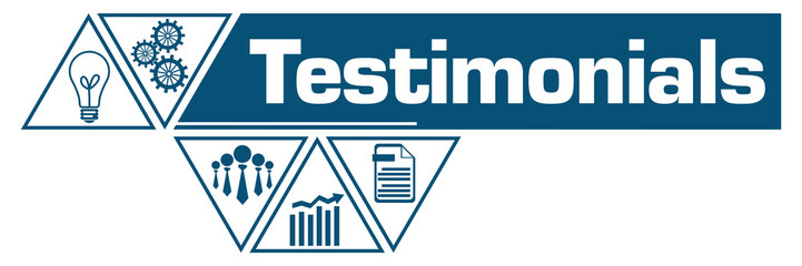 Testimonials Blue White Triangle Polygon Horizontal 