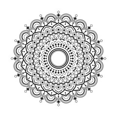BLACK AND WHITE ABSTRACT ISLAMIC MANDALA ART