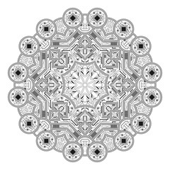 BLACK AND WHITE ABSTRACT ISLAMIC MANDALA ART
