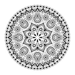 BLACK AND WHITE ABSTRACT ISLAMIC MANDALA ART