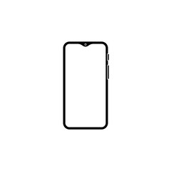 Frameless smartphone icon on a white background. Vector illustration.