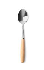 Clean spoon on white background