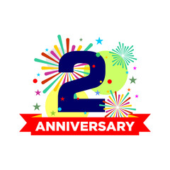 Obraz premium Anniversary Modern Stamp Seal for Birthday Wedding Party