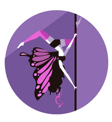 butterfly pole dance sport figure girl