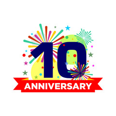 Obraz premium Anniversary Modern Stamp Seal for Birthday Wedding Party