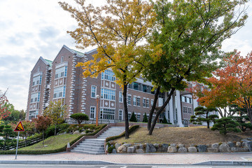 DAEGU, SOUTH KOREA - NOVEMBER 4, 2019: Classic building at Keimyung University in Daegu, South Korea. Keimyung University was founded by an American missionary as a Christian university..