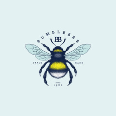 Bumblebee vintage label