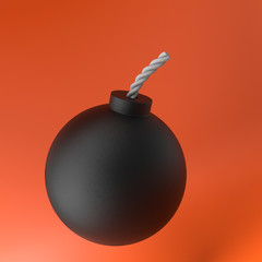 Render of a medieval bomb with felit