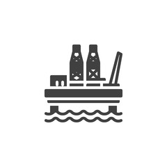 Oil platform vector icon. oil derrick filled flat sign for mobile concept and web design. Jack Up Rig glyph icon. Symbol, logo illustration. Vector graphics