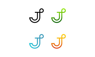 logo line letter j