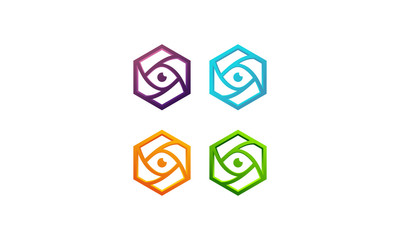 Naklejka premium Logo Letter S camera eye vector
