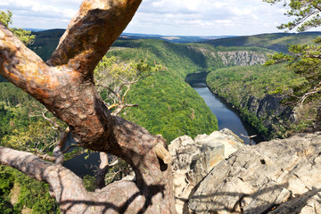 Fototapeta na wymiar viewpoint Mai, Stechovice dam on Moldau river, Central Bohemia, Czech republic