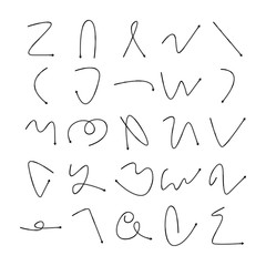 doodle arrows icons set comic style