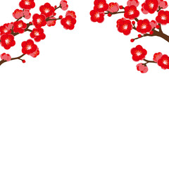 梅の花　背景イラスト