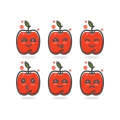 apple mascot character cartoon icon design bundle