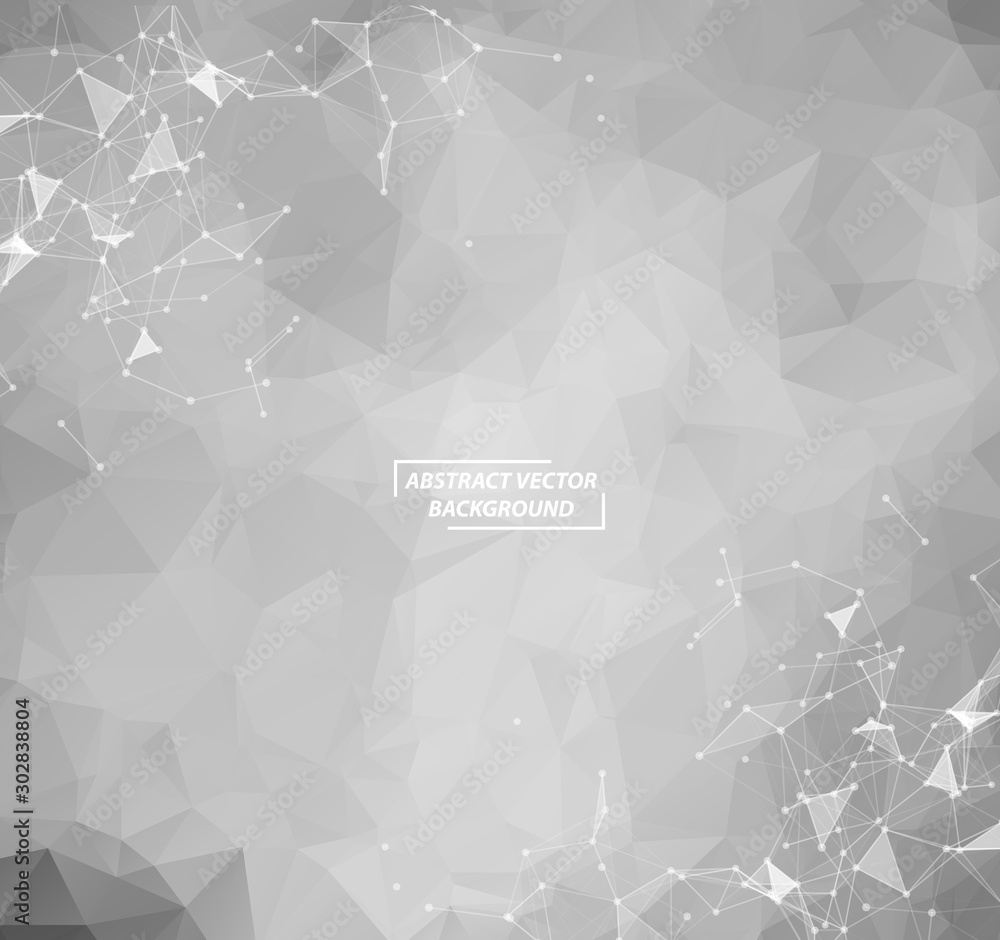 Aufkleber abstract gray polygonal space background with connecting dots and lines. structure and science backg