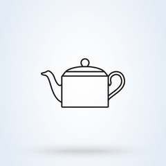 The teapot. Line art Tea symbol Simple modern icon design illustration.