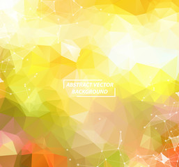 Colorful Geometric Polygonal background molecule and communication. Connected lines with dots. Minimalism background. Concept of the science, chemistry, biology, medicine, technology.