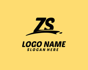 ZS Initial with splash logo vector